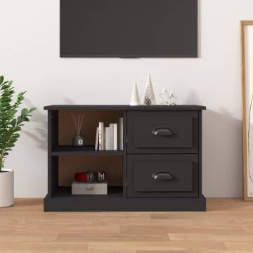 Stylish Black TV Cabinet | 73x35.5 cm Engineered Wood