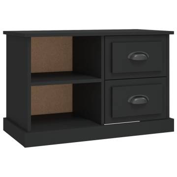 Stylish Black TV Cabinet | 73x35.5 cm Engineered Wood