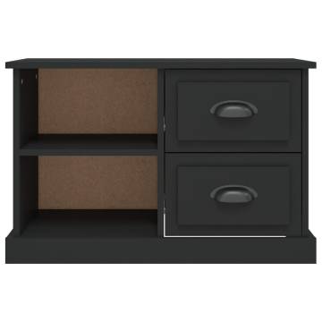 Stylish Black TV Cabinet | 73x35.5 cm Engineered Wood