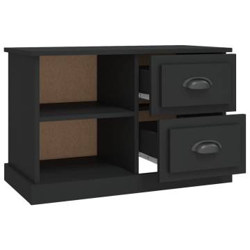 Stylish Black TV Cabinet | 73x35.5 cm Engineered Wood