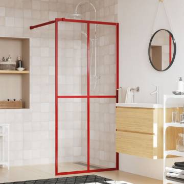 Walk-in Shower Wall with Clear ESG Glass Red 100x195 cm