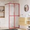 Walk-in Shower Wall with Clear ESG Glass Red 100x195 cm Colour red Size 100 x 195 cm 