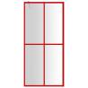 Walk-in Shower Wall with Clear ESG Glass Red 100x195 cm