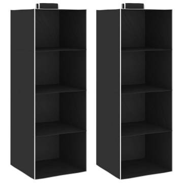 Hanging Closet Organisers 2 pcs - 4 Shelves Fabric Storage