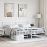 Metal Bed Frame with Headboard and Footboard White 200x200 cm Colour white Size 200 x 200 cm Model with headboard & footboard 