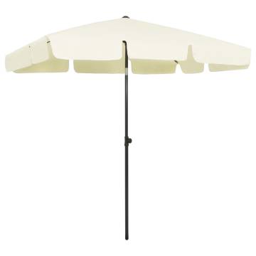 Beach Umbrella Sand Yellow 200x125 cm - UV Protection