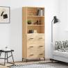 Highboard Sonoma Oak 69.5x34x180 cm Engineered Wood Colour sonoma oak Quantity in Package 1 Model 3 drawers 