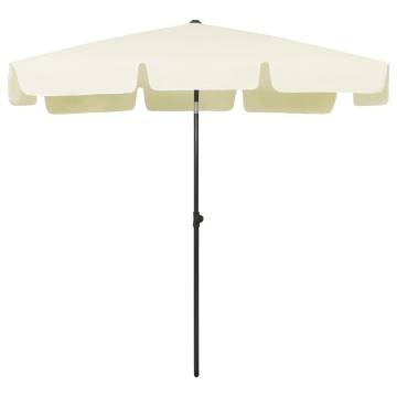 Beach Umbrella Sand Yellow 200x125 cm - UV Protection