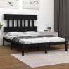 Bed Frame Black Solid Wood 120x190 cm Small Double Colour black Size 120 x 190 cm 