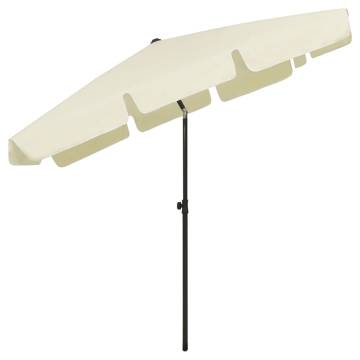 Beach Umbrella Sand Yellow 200x125 cm - UV Protection