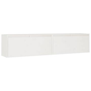 Stylish White Wall Cabinets - 2 pcs Solid Pine | Hipomarket