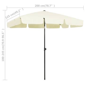 Beach Umbrella Sand Yellow 200x125 cm - UV Protection