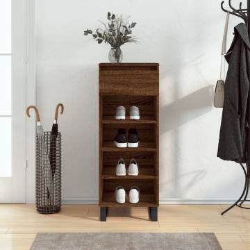 Elegant Brown Oak Shoe Cabinet - 40x36x105 cm | HipoMarket