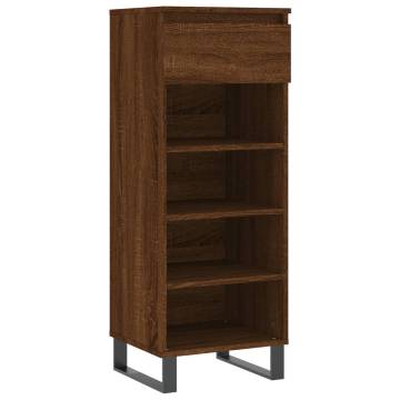 Elegant Brown Oak Shoe Cabinet - 40x36x105 cm | HipoMarket