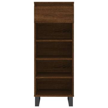 Elegant Brown Oak Shoe Cabinet - 40x36x105 cm | HipoMarket