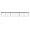 Light Grey Chicken Cage with Roof | Galvanised Steel 603x98x90 cm