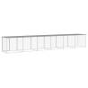 Light Grey Chicken Cage with Roof | Galvanised Steel 603x98x90 cm