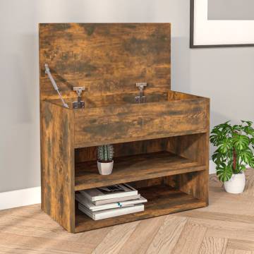 Shoe Bench Smoked Oak - Stylish Storage & Seating - HipoMarket