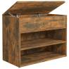 Shoe Bench Smoked Oak - Stylish Storage & Seating - HipoMarket