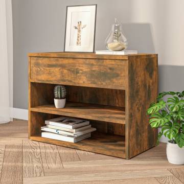 Shoe Bench Smoked Oak - Stylish Storage & Seating - HipoMarket