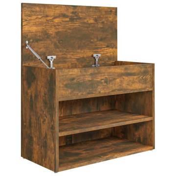 Shoe Bench Smoked Oak - Stylish Storage & Seating - HipoMarket