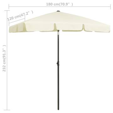 Beach Umbrella Sand Yellow - UV Protected 180x120 cm