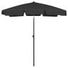 Beach Umbrella Black 180x120 cm - UV Protective & Stylish