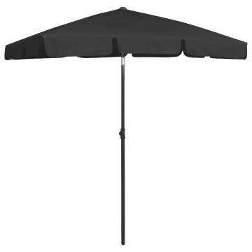 Beach Umbrella Black 180x120 cm - UV Protective & Stylish