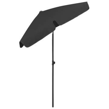 Beach Umbrella Black 180x120 cm - UV Protective & Stylish