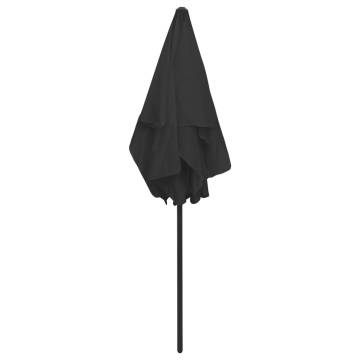 Beach Umbrella Black 180x120 cm - UV Protective & Stylish