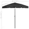 Beach Umbrella Black 180x120 cm - UV Protective & Stylish