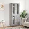 Highboard Grey Sonoma 69.5x34x180 cm Engineered Wood Colour grey sonoma Quantity in Package 1 Model 1 glass door 3 drawers 