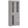 Highboard Grey Sonoma - Stylish Engineered Wood Storage 69.5x34x180cm