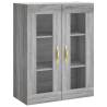 Highboard Grey Sonoma - Stylish Engineered Wood Storage 69.5x34x180cm