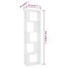 Book Cabinet/Room Divider - White 45x24x159 cm | Hipo Market