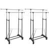 Adjustable Clothes Racks Set - 2 Pcs, 2 Hanging Rails