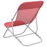 Folding Beach Chairs 2 pcs - Red Textilene & Steel | HipoMarket