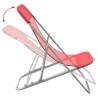 Folding Beach Chairs 2 pcs - Red Textilene & Steel | HipoMarket