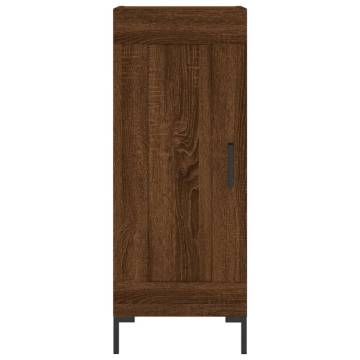 Stylish Highboard Brown Oak | 34.5x34x180 cm Engineered Wood