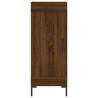 Stylish Highboard Brown Oak | 34.5x34x180 cm Engineered Wood