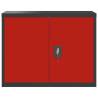 Stylish Anthracite & Red Steel File Cabinet | 90x40x70 cm