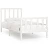 White Solid Wood Bed Frame 100x200 cm | Timeless Design