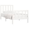 White Solid Wood Bed Frame 100x200 cm | Timeless Design