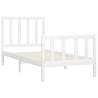 White Solid Wood Bed Frame 100x200 cm | Timeless Design