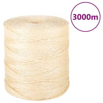 100% Sisal Rope 2mm 3000m - Durable & Versatile | Hipomarket