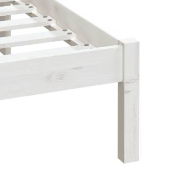 Bed Frame White Solid Wood Pine 200x200 cm | HipoMarket