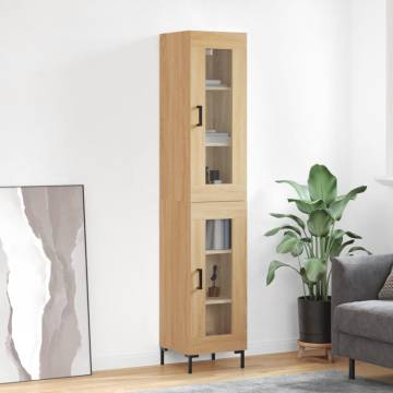 Stylish Highboard Sonoma Oak - 34.5x34x180 cm | Hipomarket