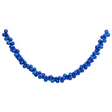 Blue Christmas Balls Garland - 175 cm Shatterproof Decor