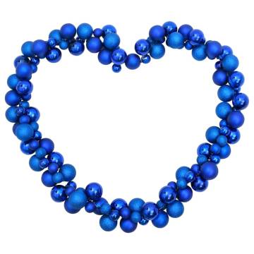 Blue Christmas Balls Garland - 175 cm Shatterproof Decor