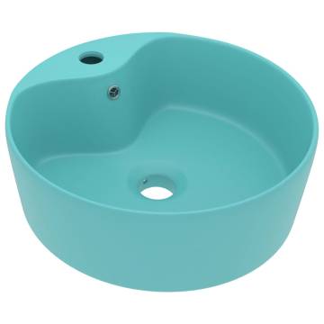 Luxury Matt Light Green Ceramic Wash Basin - 36x13 cm